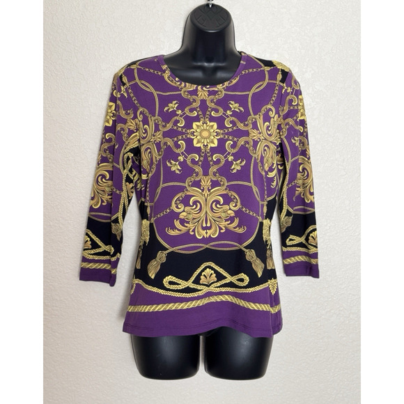 J. McLaughlin Top Catalina Cloth T Shirt Equestrian Old Money Preppy Size Small - Picture 2 of 7